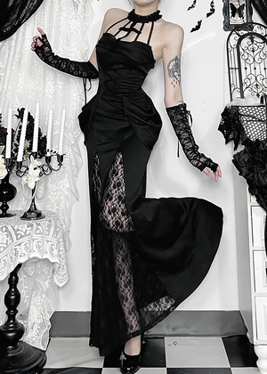 GOTHIC CROSS STRAP LONG DRESS / LG1557