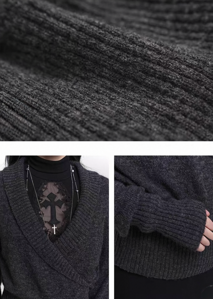 WRAP RIB KNIT TOP/ LG1461