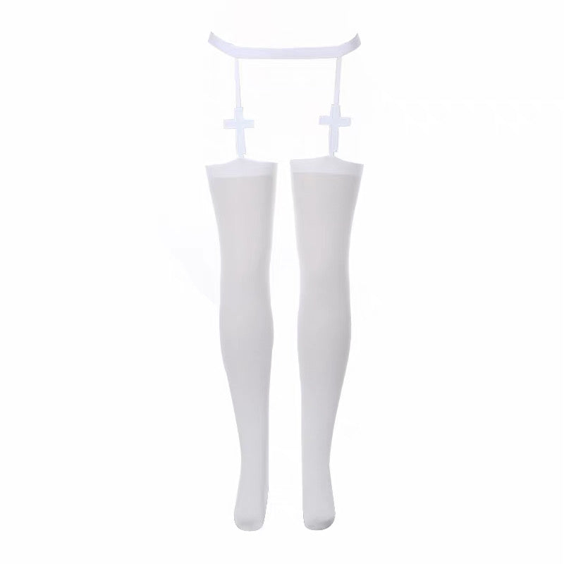 GOTHIC CROSS GARTER STOCKINGS / A1151