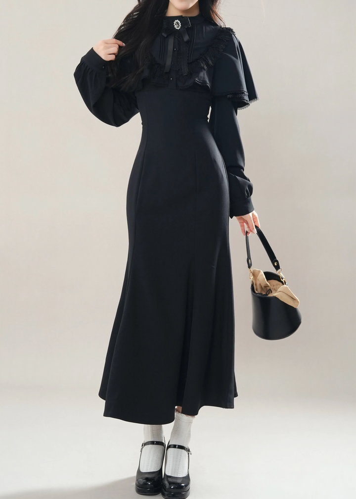 GOTHIC CAPE MERMAID DRESS / LG1603