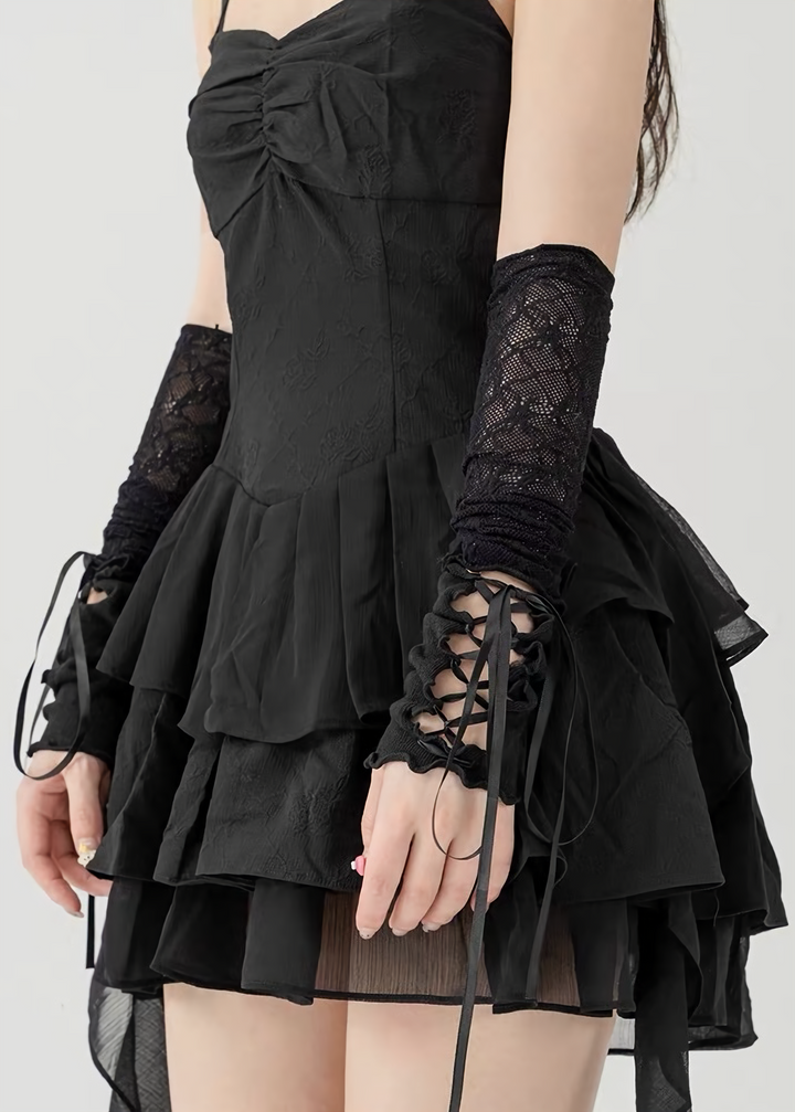 LACE-UP RIBBON ARM COVER / V1180