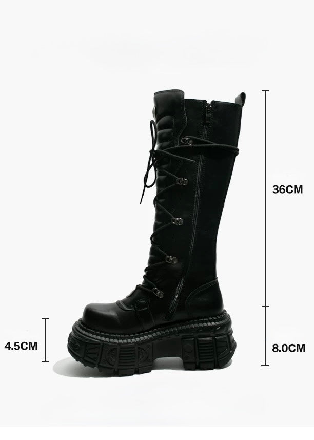 punk style high boots / v1103