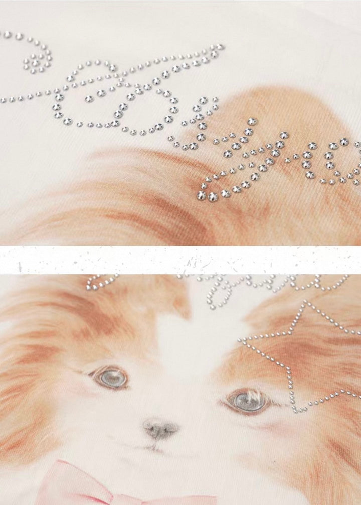 CAT GRAPHIC OFF-SHOULDER TOP / LG1393