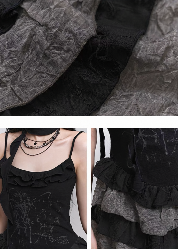Layered frill gothic camisole dress / LG1291 