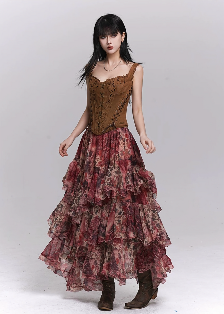 FISHBONE LACE-UP BRA VEST / LG1502