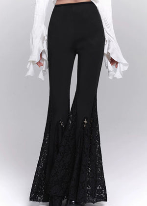 black cross flare pants / LG1202_e4r