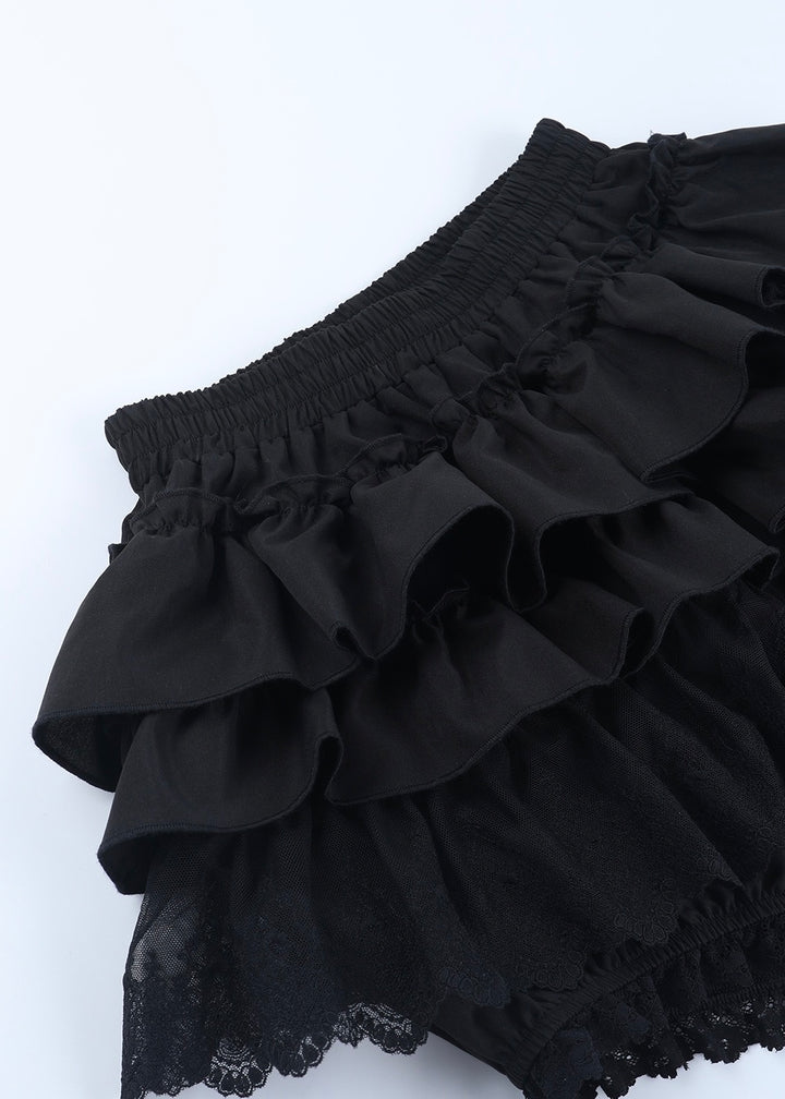 GOTHIC TIERED LACE MINI SKIRT / LG1598