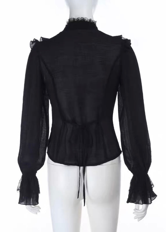 Midnight Ruffle Blouse / LG1403_e4r