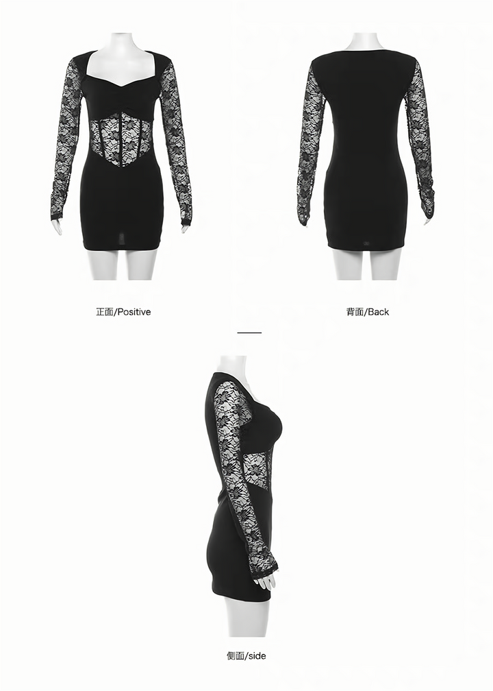 LACE CORSET MINI DRESS / LG1642