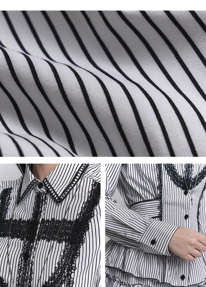gothic striped dress / LG1237_e4r