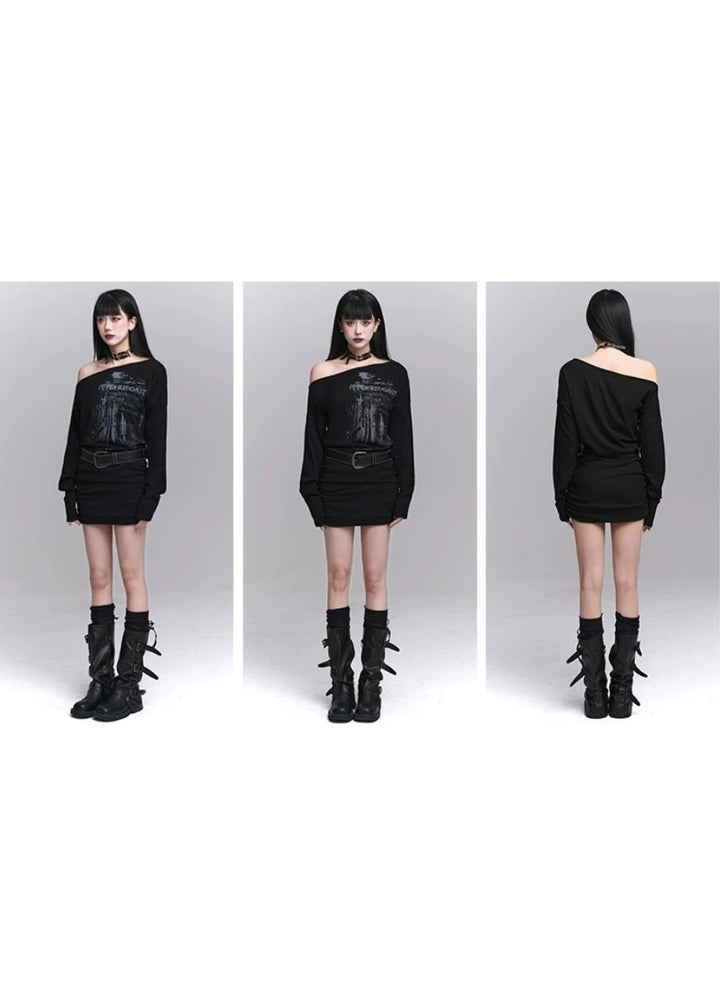 slim fit one shoulder dress / LG1215 