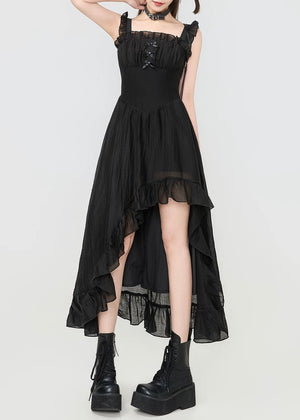 RIBBON FRILL HIGH-LOW DRESS / LG1598