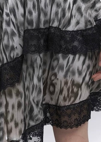 Asymmetrical leopard lace dress / LG1282