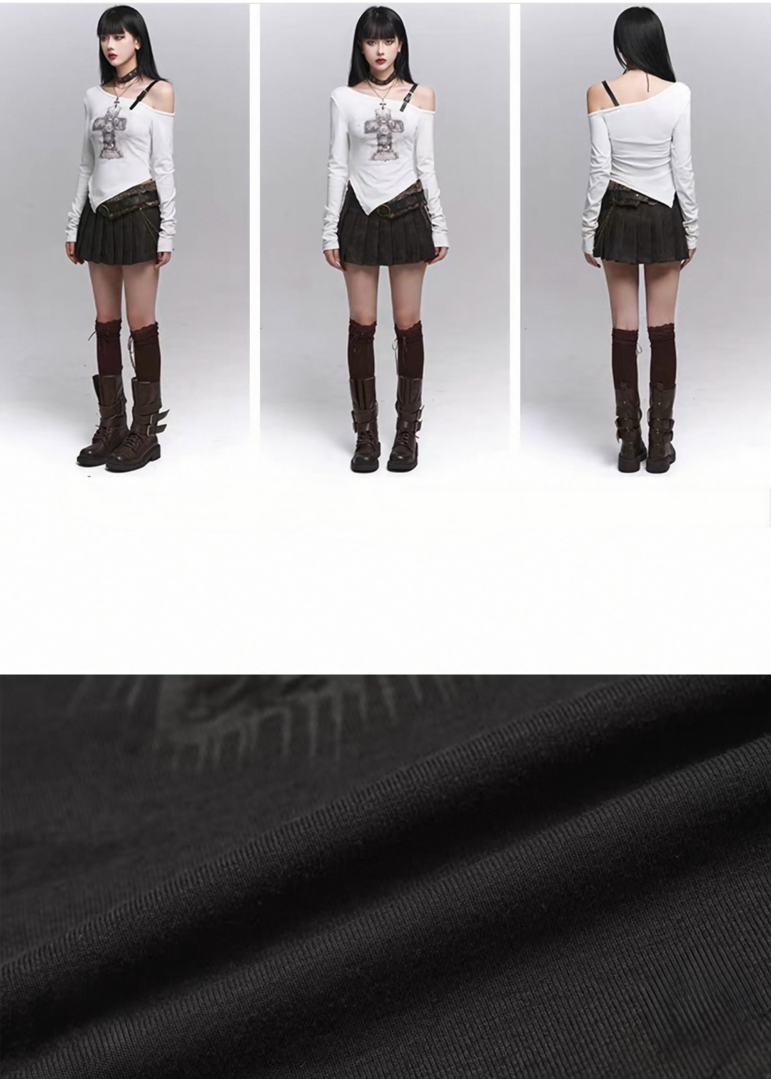 ASYMMETRY CROSS OFF SHOULDER TOP / lg1331