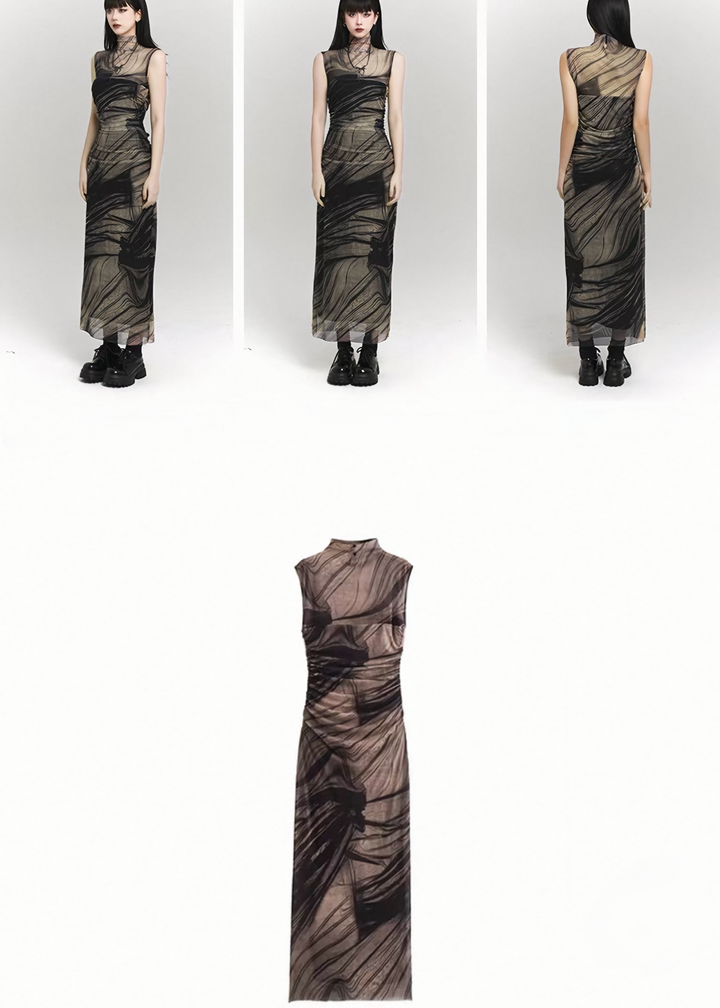 SMOKE DRAPE GOTHIC DRESS / LG1108
