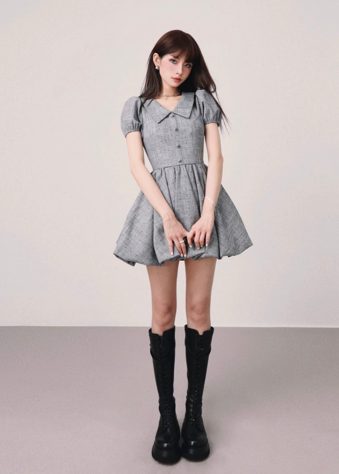 French balloon girly mini dress / mu1123