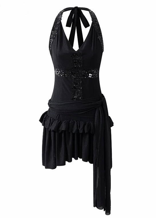 SEQUIN CROSS HALTER TOP / LG1548