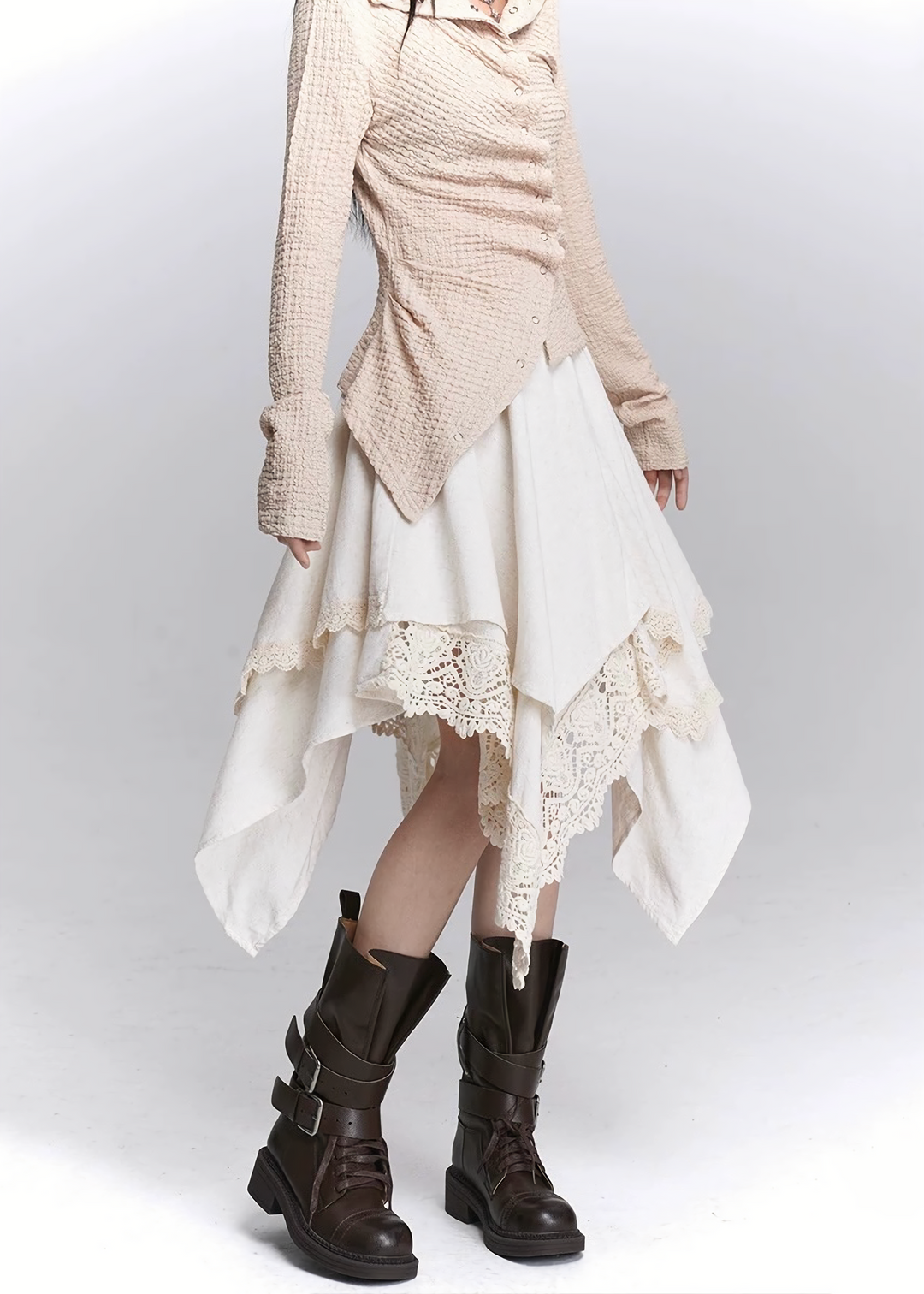 Layered Asymmetry Lace Skirt / LG1444