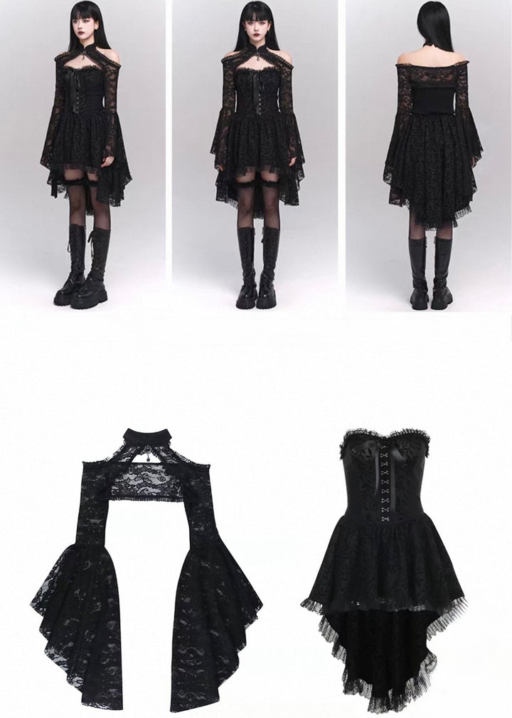 Tube top gothic mini dress / LG1138 