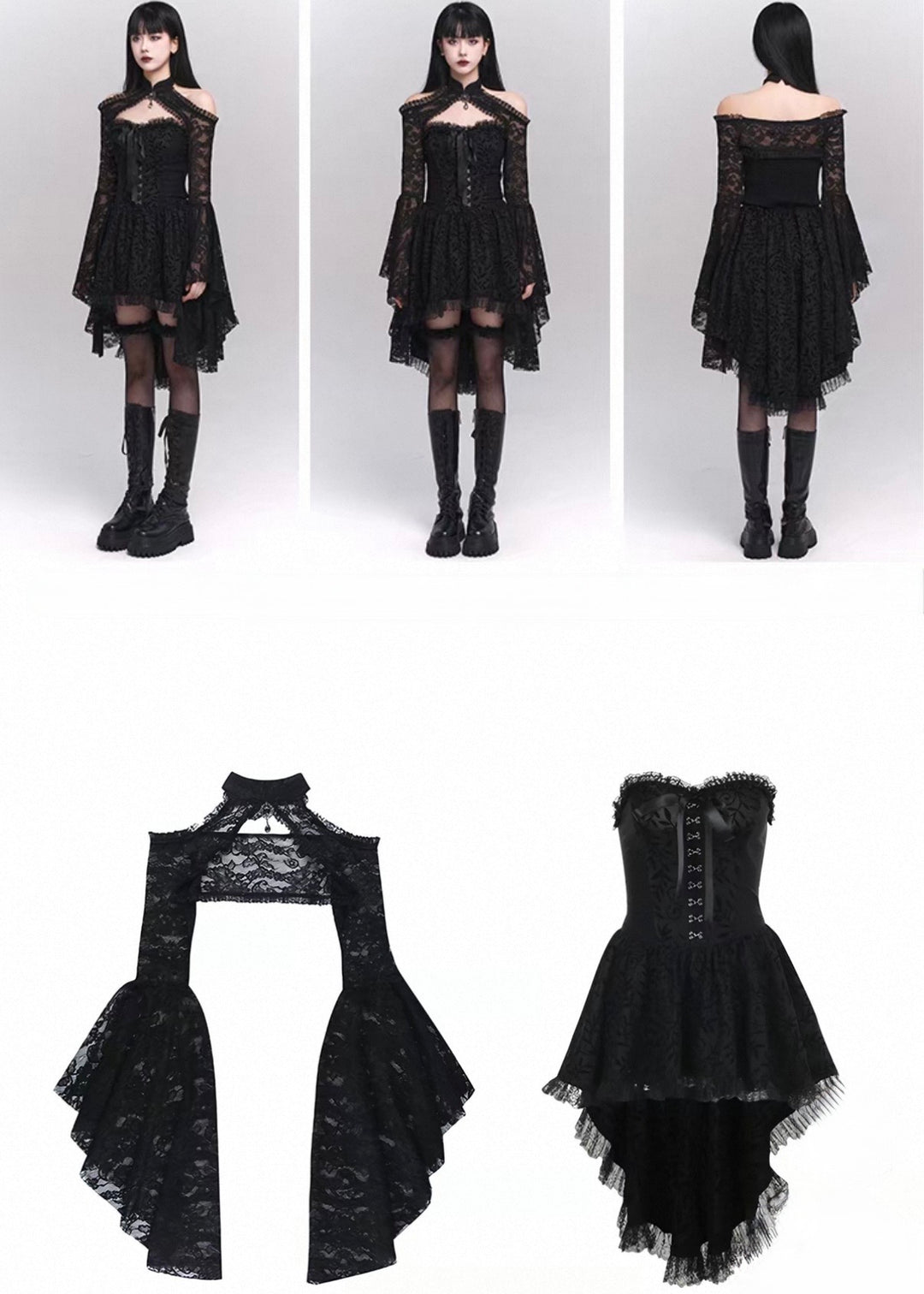 Tube top gothic mini dress / LG1138