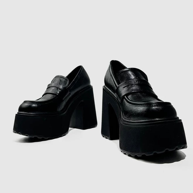 CHUNKY PLATFORM LOAFER HEELS / V1163