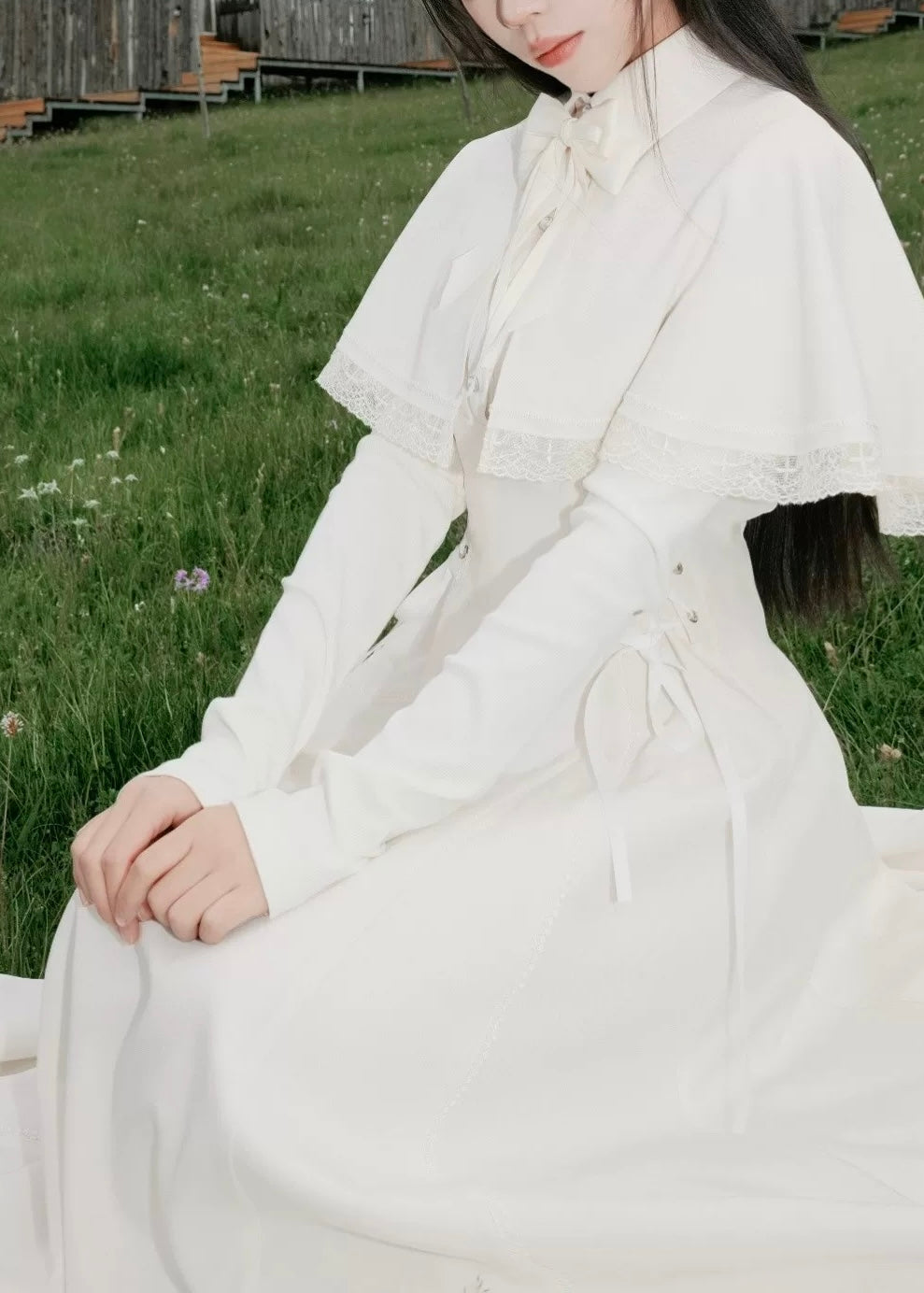 CLASSICAL CAPE RETRO LONG DRESS / LG1563