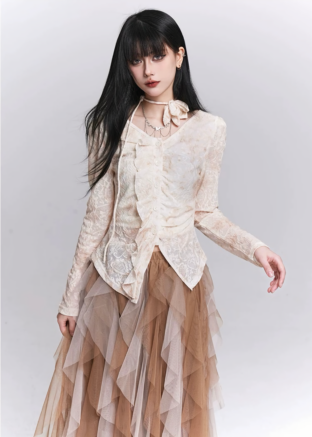 SMOKE DRAPE GOTHIC TOP / LG1530