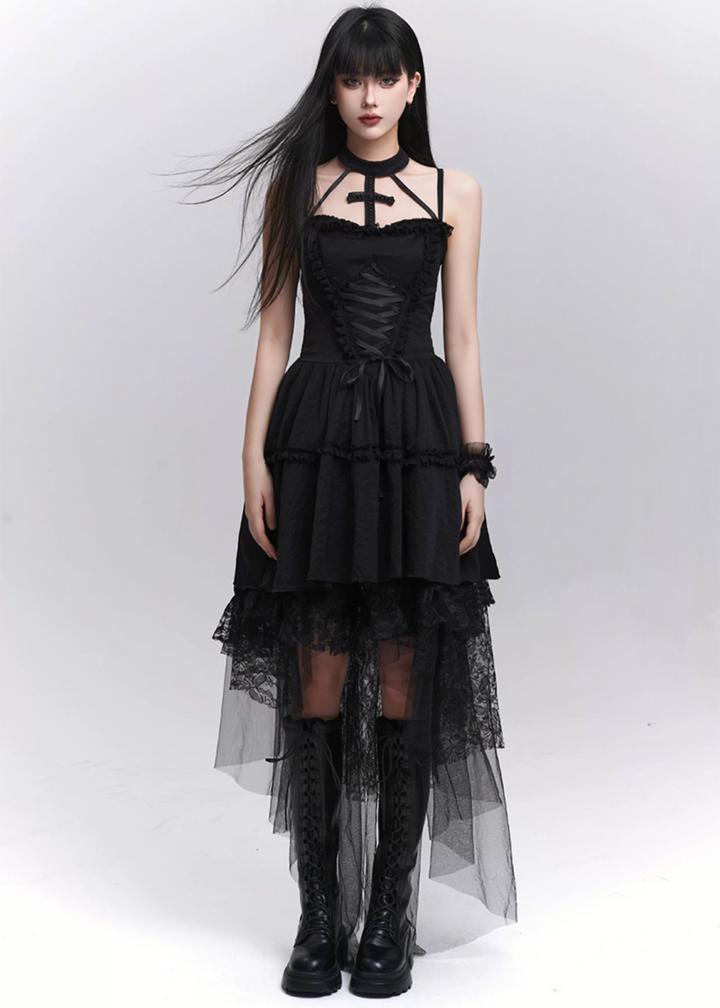 Gothic Cross Strap Dress / LG1284