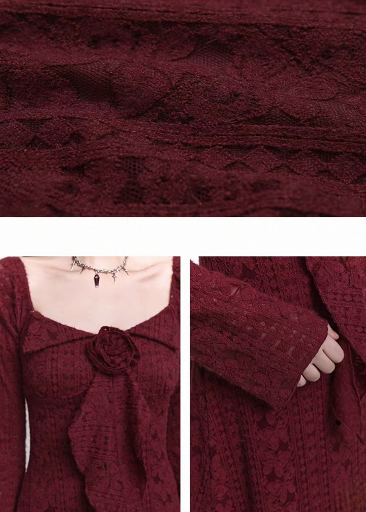 BLOOM ROSE LACE LONG DRESS / LG1474