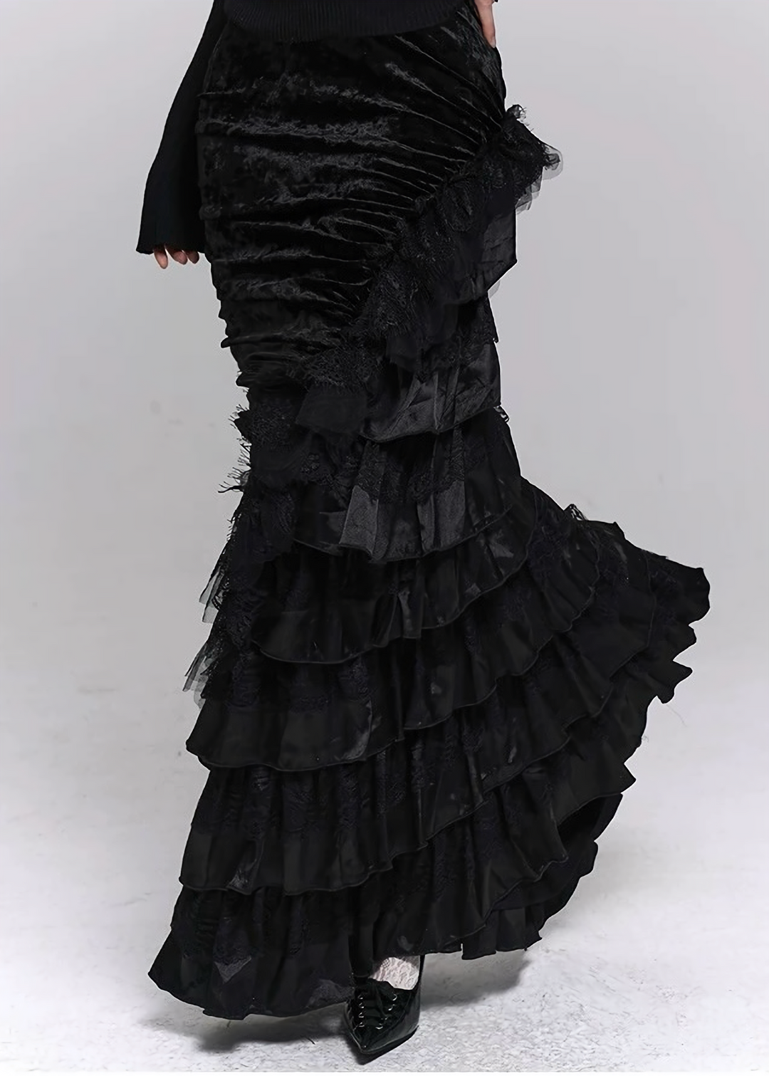 SHADOW DRAPE FISHTAIL SKIRT / LG1489