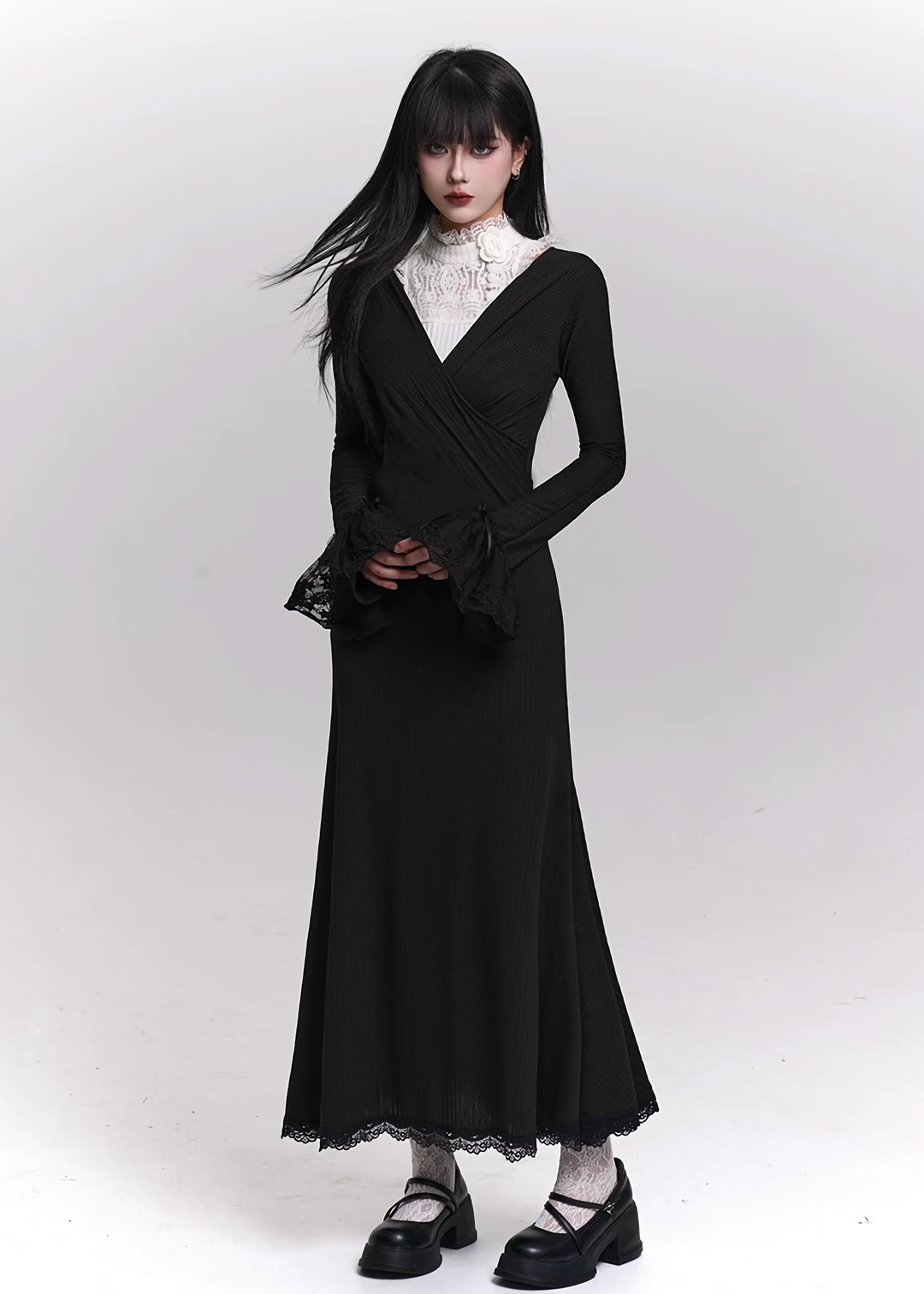 LACE DOCKING LONG DRESS / LG1451