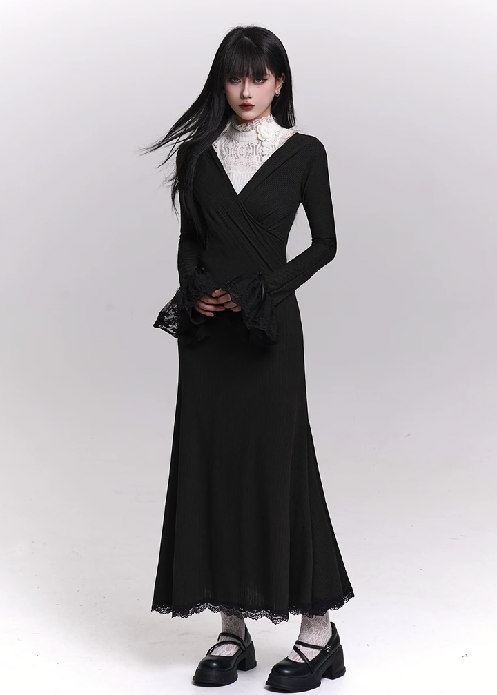 LACE DOCKING LONG DRESS / LG1451