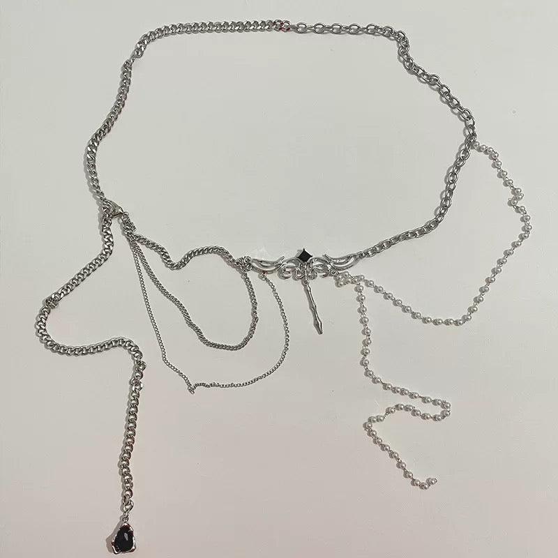 MULTI-LAYER PEARL TASSEL CHAIN / A1143