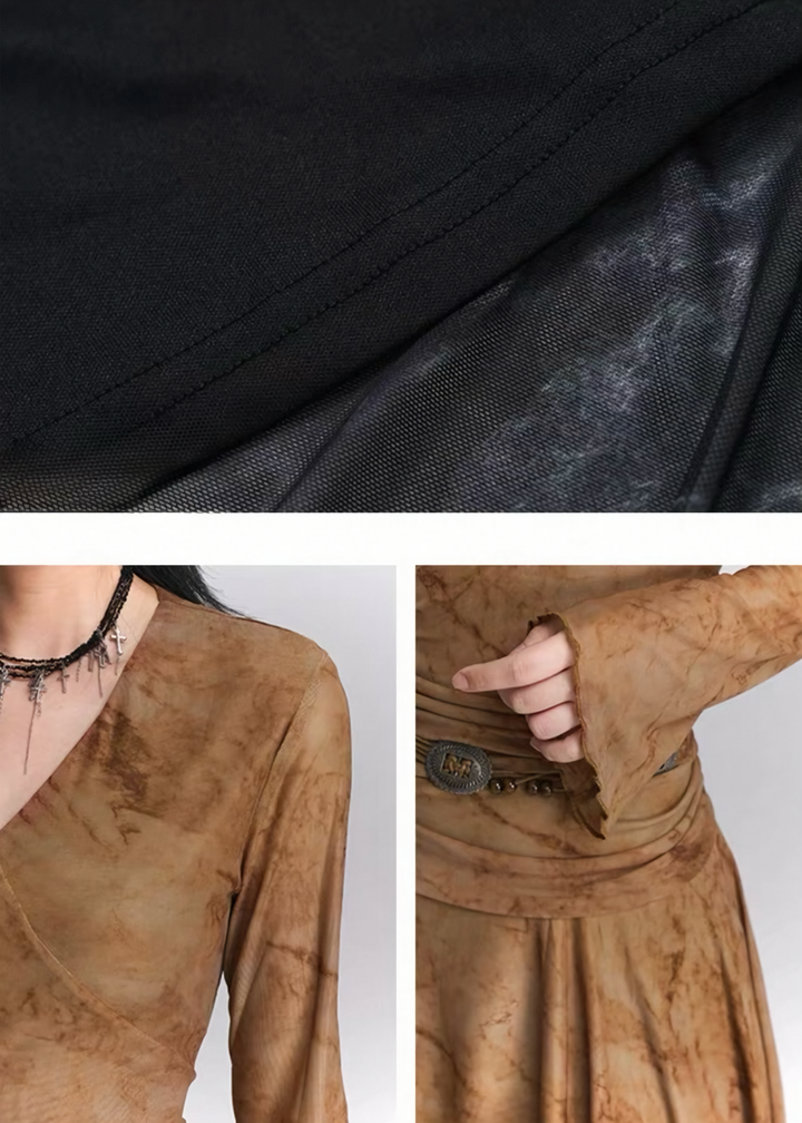 GOTHIC MARBLE ASYMMETRIC ONE-PIECE / LG1418