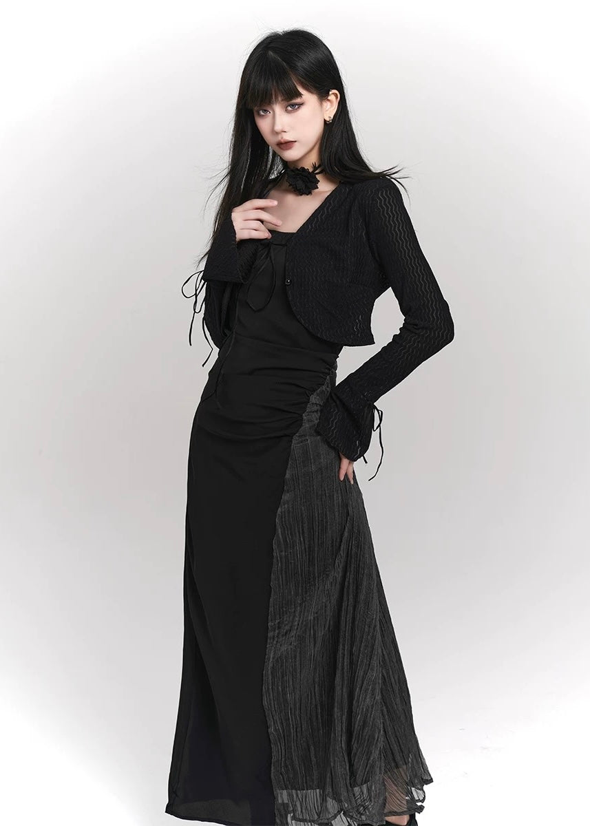 SHADOW CROSS SHORT CARDIGAN/ LG1428_e4r