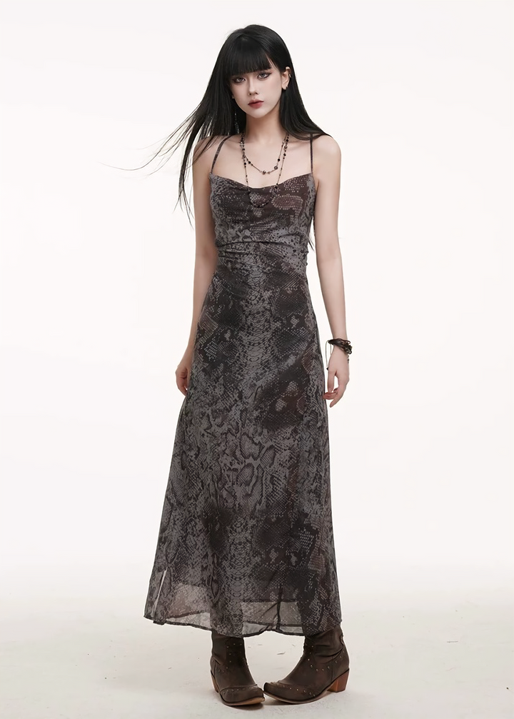 Snake print camisole dress / lg1253 