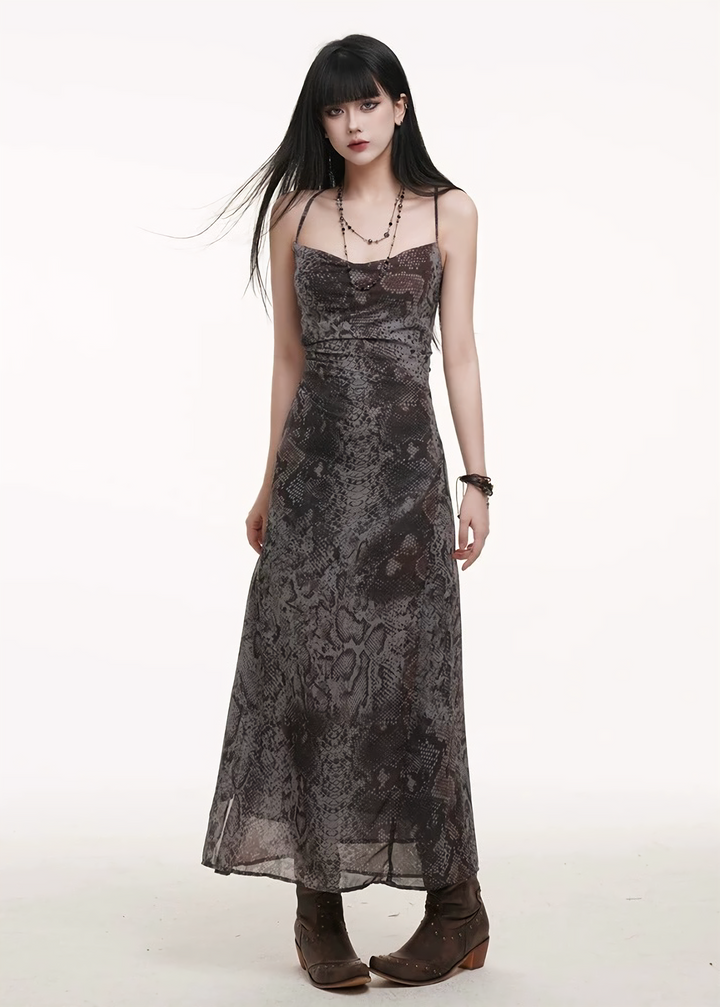 Snake print camisole dress / lg1253