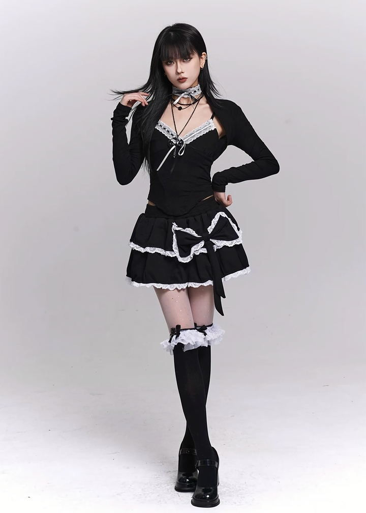 NOCTURNE LACE CARDIGAN & CAMISOLE SET / LG1493