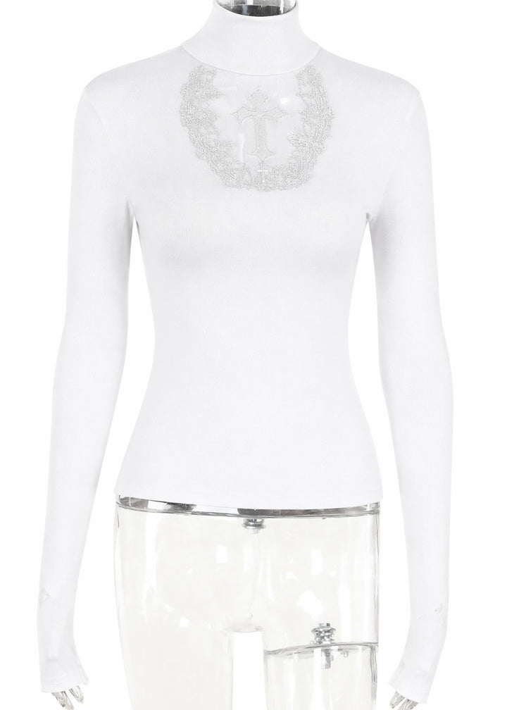 cross turtleneck slim fit &amp;amp; cross gothic ballet skirt / LG1187