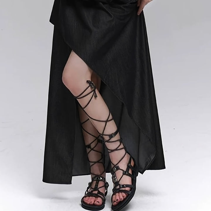 Gothic lace-up gladiator sandals / v1134 