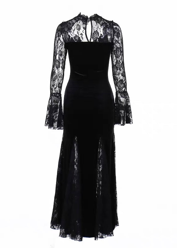 black velvet long dress / LG1177