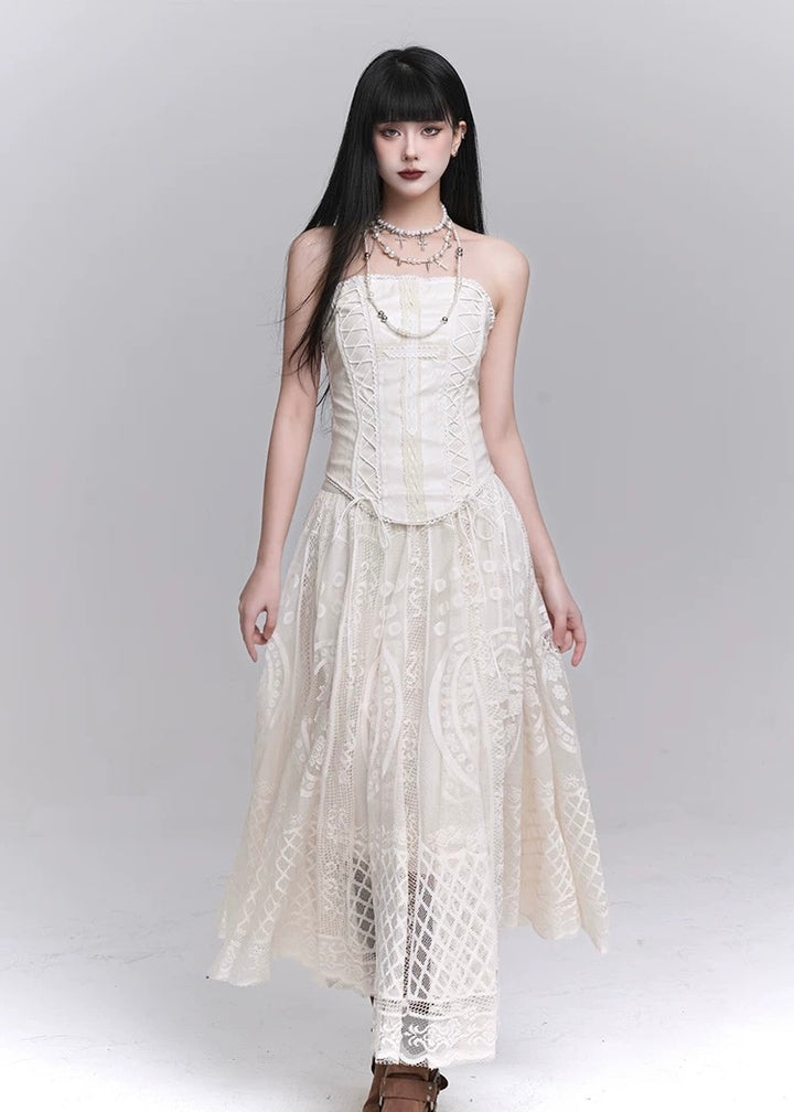 corset top &amp;amp; lace flare skirt / LG1236