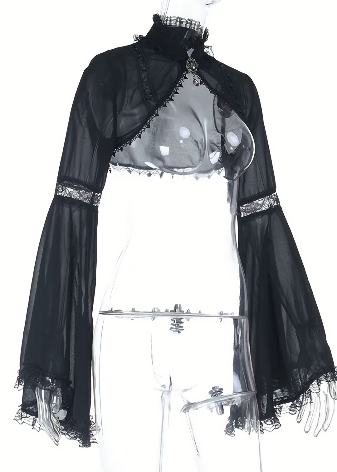 NIGHT ROSE LACE CARDIGAN & VELVET SHADOW GOTHIC DRESS / LG1407