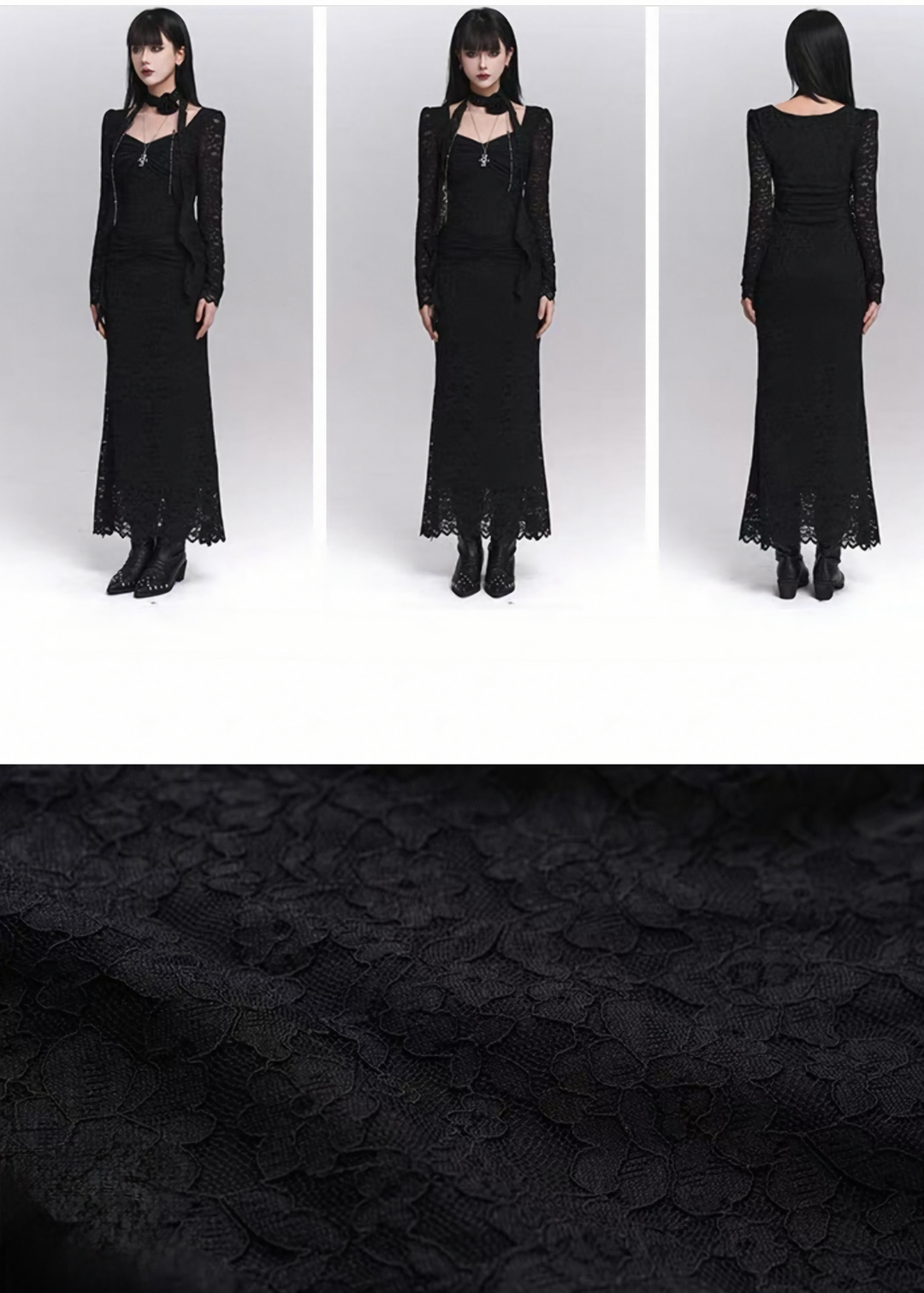 DARK BLOOM LACE DRESS /  LG1398_e4r