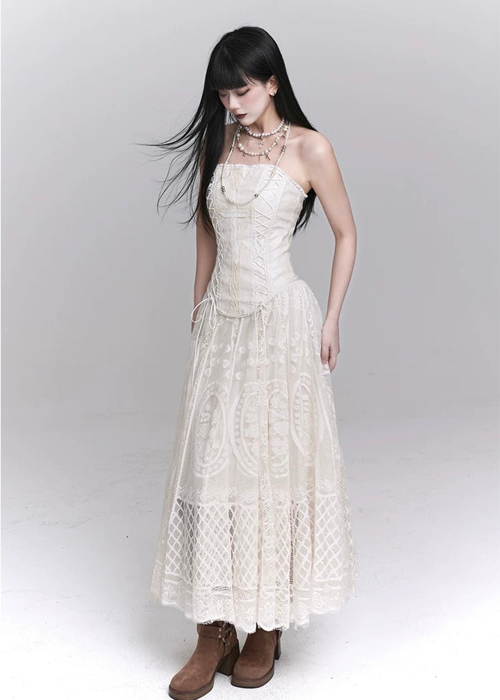 corset top &amp;amp; lace flare skirt / LG1236