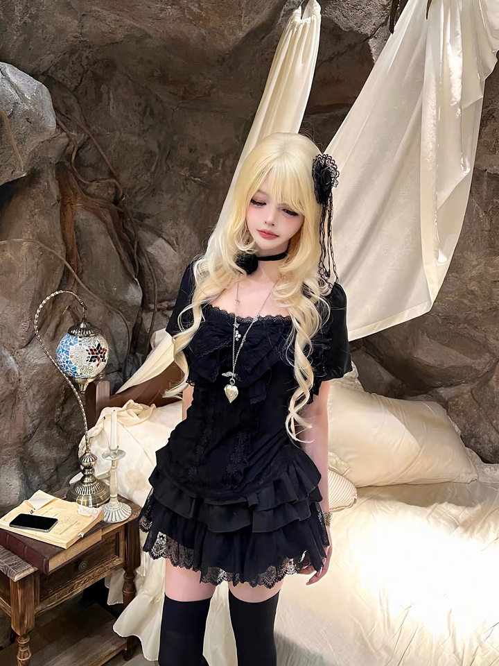 DARK LACE LAYERED CAMISOLE / LG1669