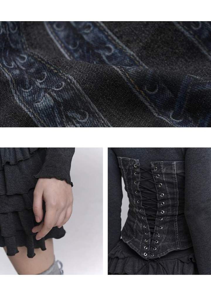 Slim Fit Dress &amp;amp; Fishbone Corset / LG1227 