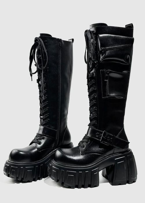 lace up combat boots / v1110
