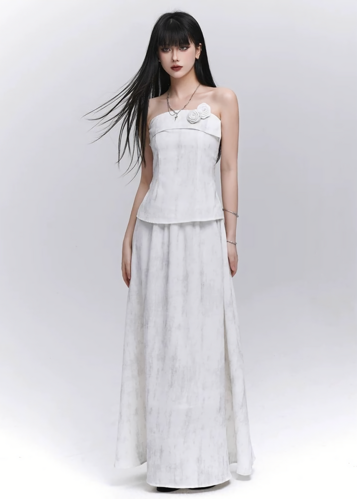Layered tube top and long skirt / LG1289 