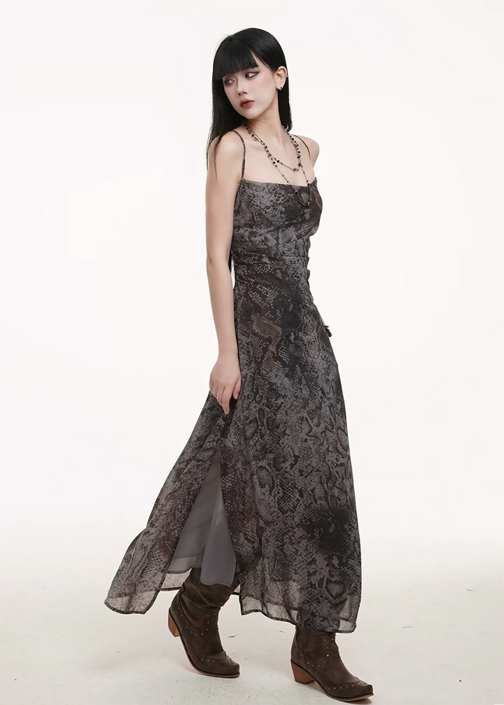 Snake print camisole dress / lg1253 